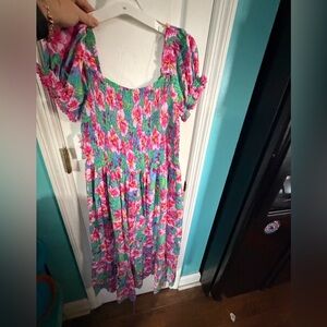 Chenault Pink & Violet Floral Dress